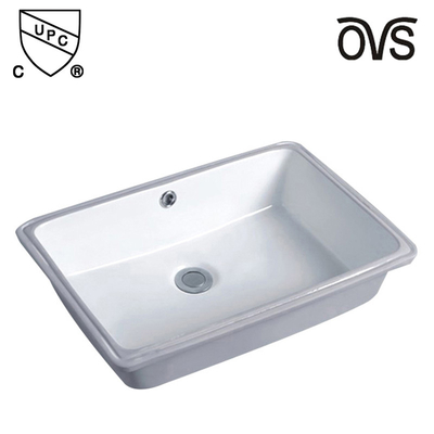 Klasyczna prostokątna umywalka łazienkowa Ada ze ściętymi krawędziami i czystą geometrią