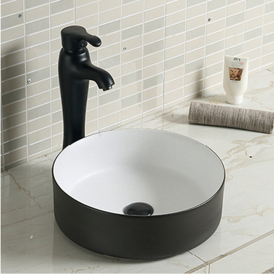 ceramiczna okrągła matowa czarna umywalka łazienkowa