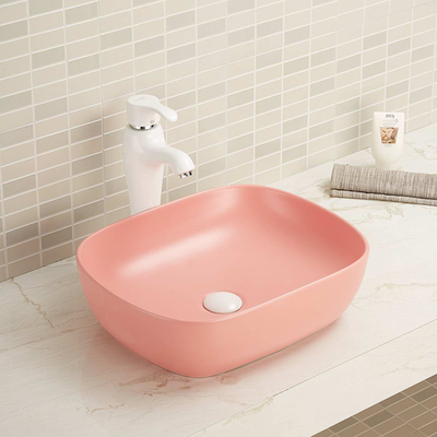 Nie rozmnaża się bakterii nad ladą Umywalka łazienkowa Różowa, łatwa w czyszczeniu umywalka ceramiczna