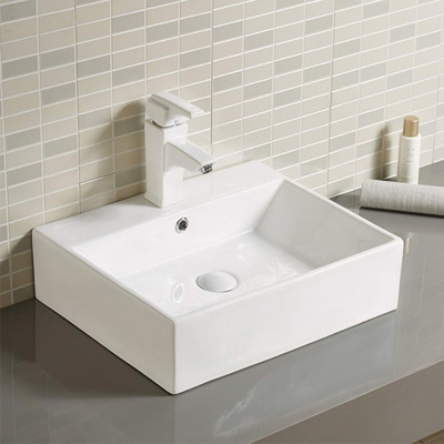 integralnie formowana umywalka łazienkowa Counter Top 500 x 350 mm kwadratowa umywalka na naczynie