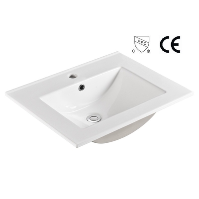 Porcelana Vanity Top Umywalka łazienkowa 60 CM Ceramiczna umywalka toaletowa biała