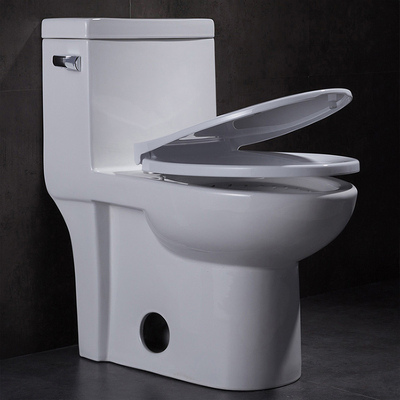 Wydłużona, jednoczęściowa, syfonowa toaleta Komfortowa wysokość Okrągłe spłukiwanie
