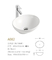 Elegancka i elegancka owalna ceramiczna umywalka łazienkowa nablatowa