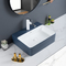 Łatwa instalacja nablatowa umywalka łazienkowa polerowana powierzchnia niebieska prostokątna umywalka
