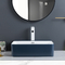 Łatwa instalacja nablatowa umywalka łazienkowa polerowana powierzchnia niebieska prostokątna umywalka