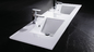 600MM Vanity Top Umywalka łazienkowa Blat Glazura Gładkie podwójne naczynie
